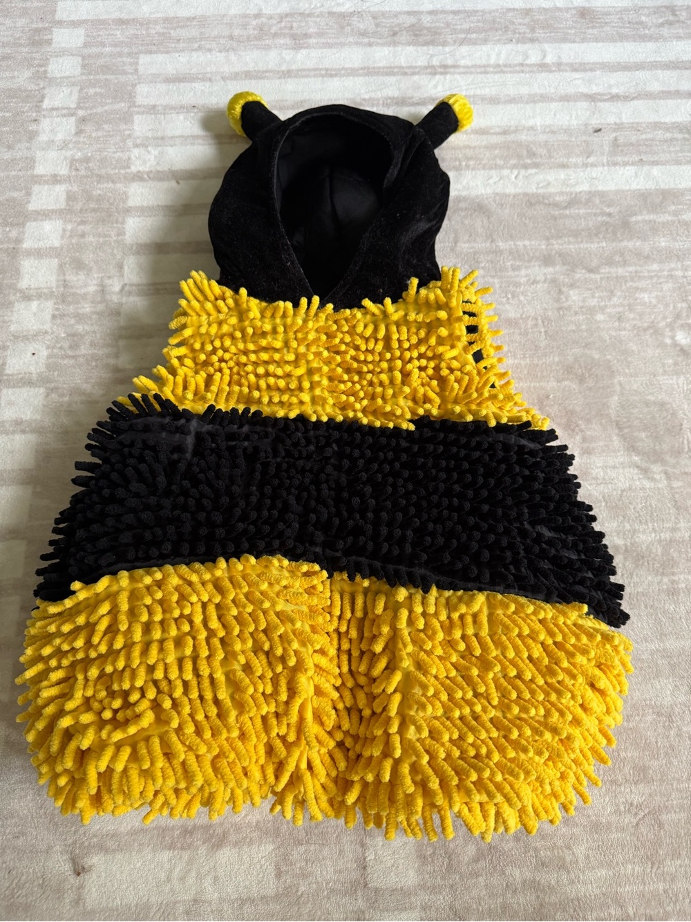 Kids Bumblebee Chenille Costume Hat with Hood - Yellow & Black